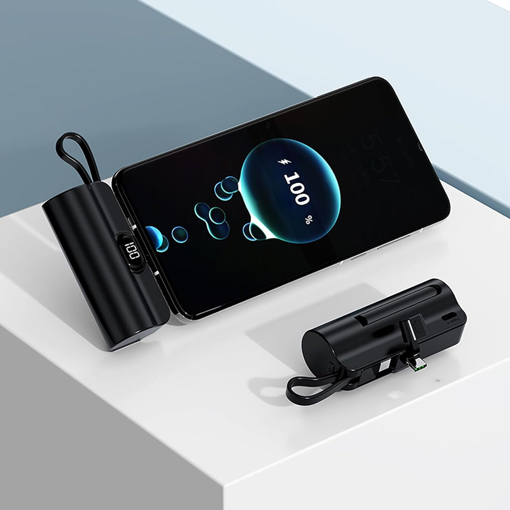 Mini Power Bank 5500Mah Portable Power Bank,Dual USB-C Ports Cell Phone Power Charger, LCD LED Display Battery Compatible with Iphone 16/15 Plus/15 Pro/15 Pro Max/Android Phone/Samsung/Moto/Lg Etc