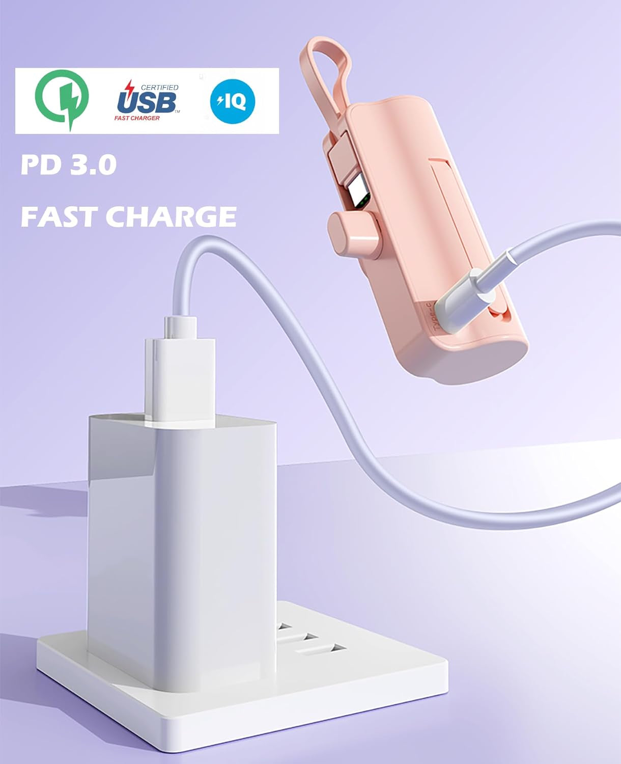 Mini Power Bank 5500Mah Portable Power Bank,Dual USB-C Ports Cell Phone Power Charger, LCD LED Display Battery Compatible with Iphone 16/15 Plus/15 Pro/15 Pro Max/Android Phone/Samsung/Moto/Lg Etc